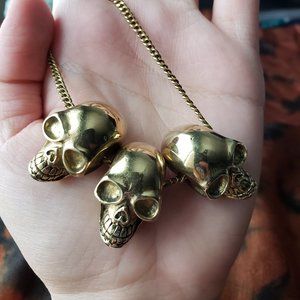 Brass Skull Necklace
